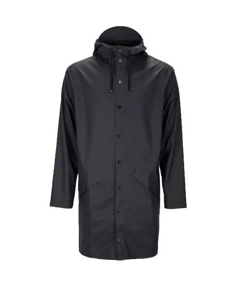 Rains Long Jacket Raincoat - Black Unisex Rains
