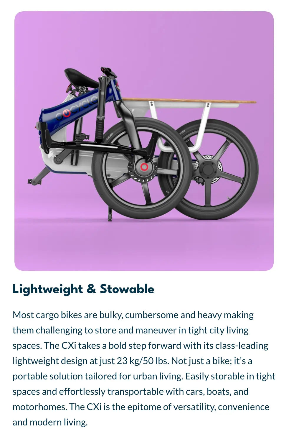 GOCYCLE CX+ FOLDING ECARGO BIKE GoCycle
