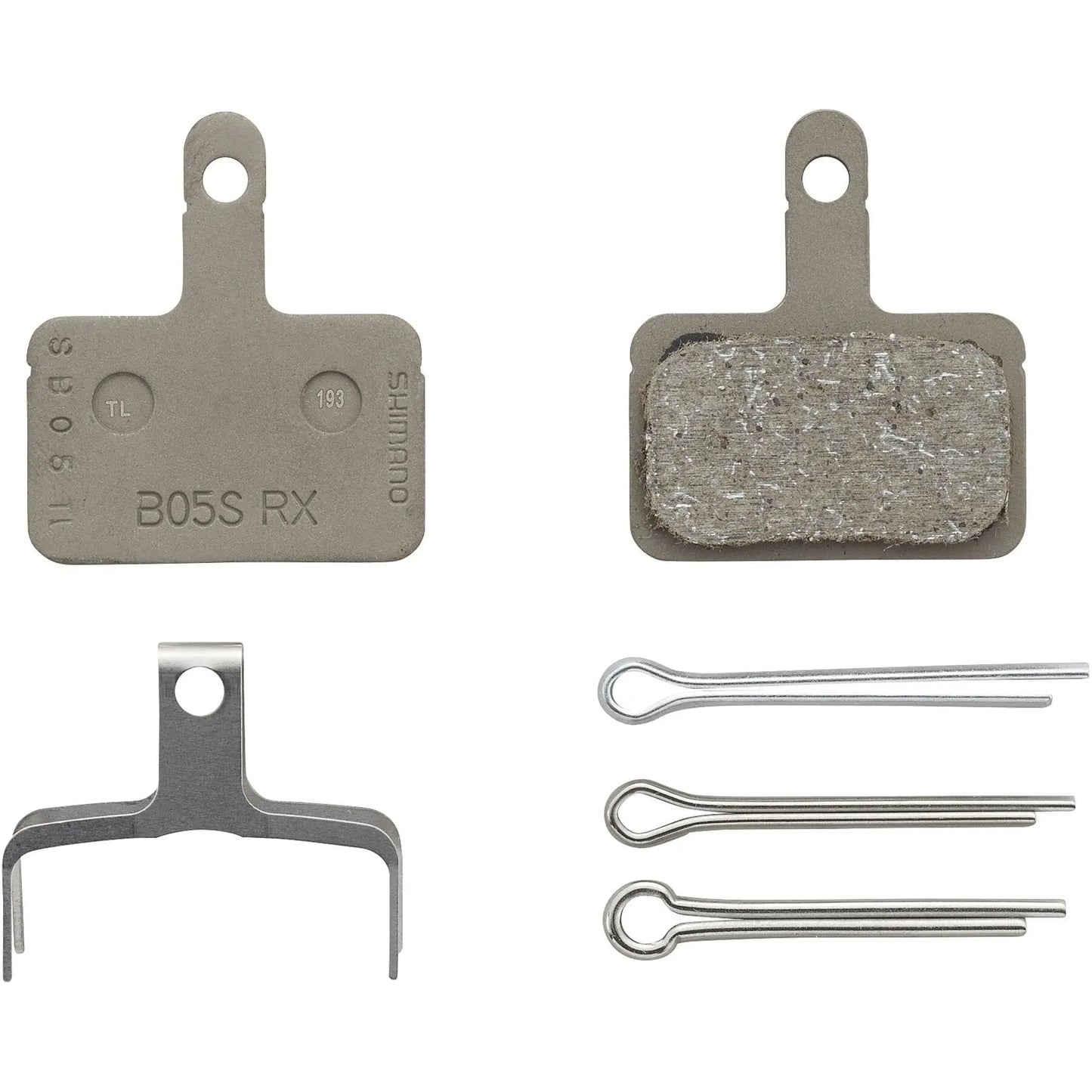 Shimano B05S disc brake pads and spring, steel backed, resin Shimano
