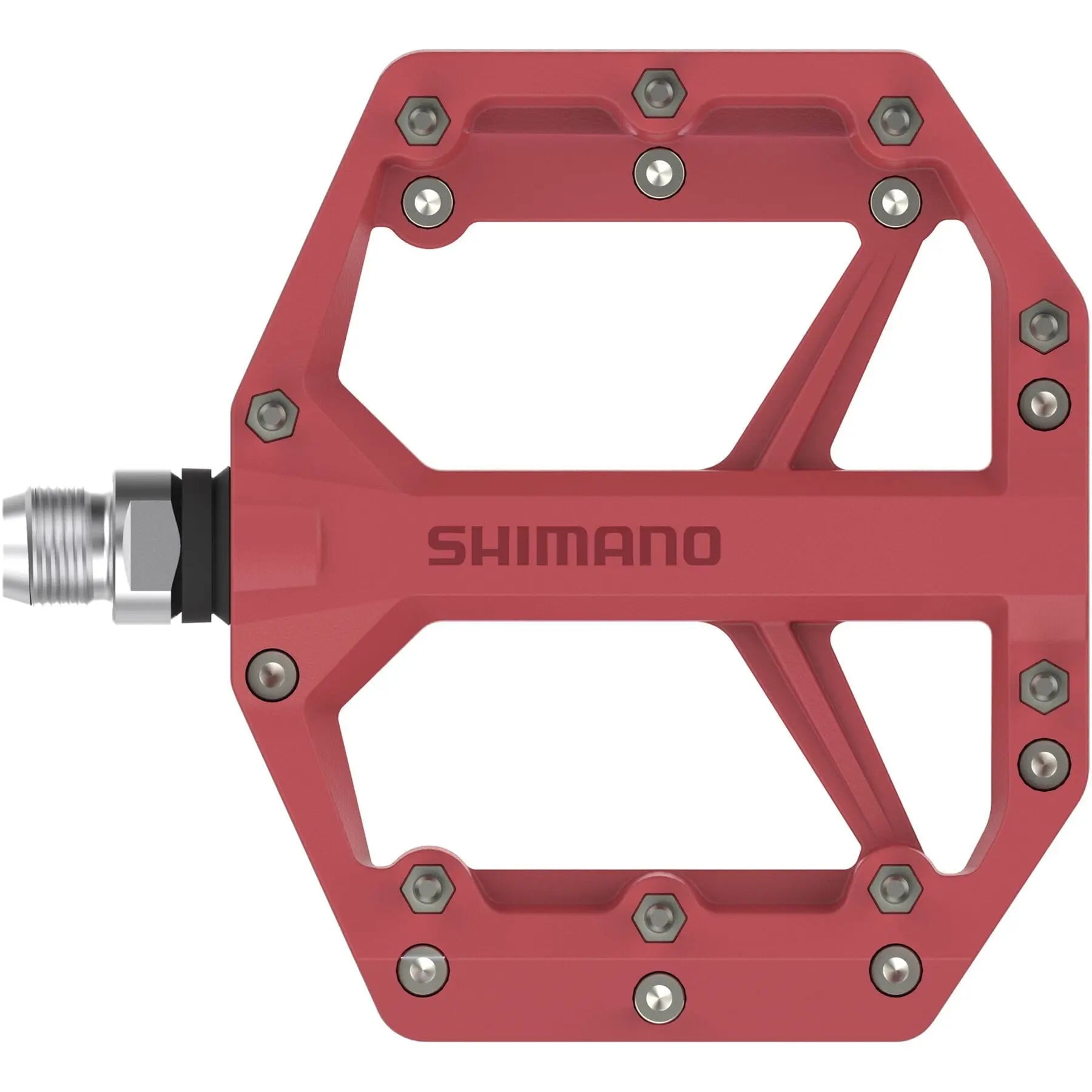 PD-GR400 flat pedals, resin with pins, red Shimano