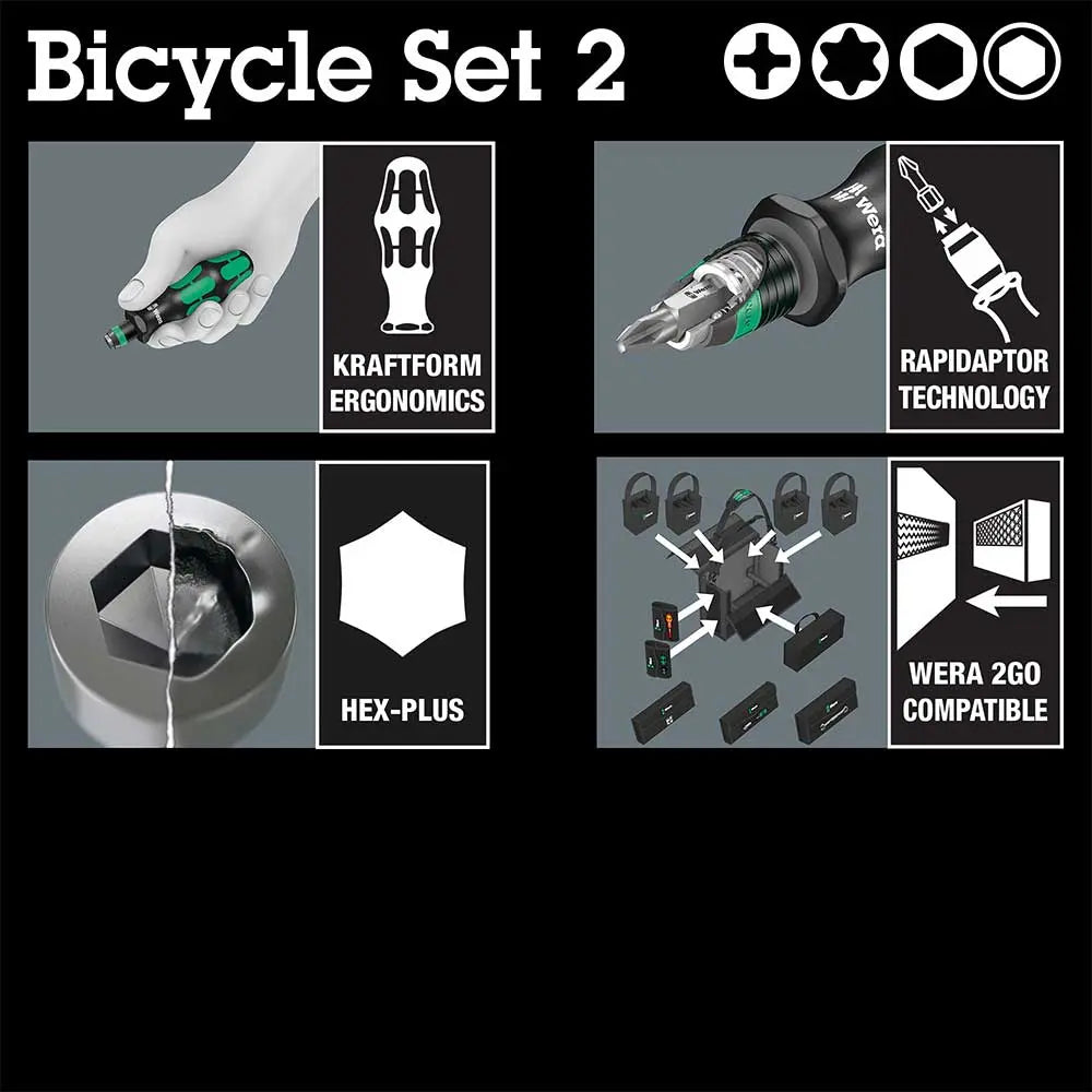 Wera Tools Bicycle Set 2 Kraftform Compact Screwdriver 13pcs Wera Tools