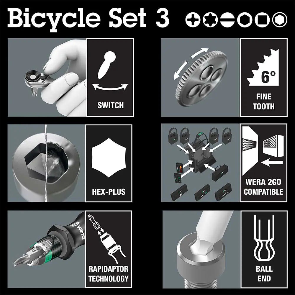 Wera Tools Bicycle Set 3 Ratchet, Screwdriver & Socket Set 41pcs Wera Tools