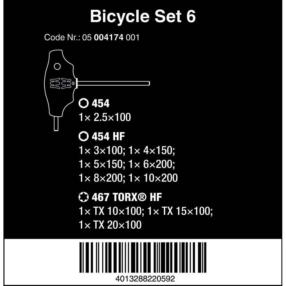 Wera Tools Bicycle Set 6 T-Handle Hex & Torx Key Set 10pcs Wera Tools