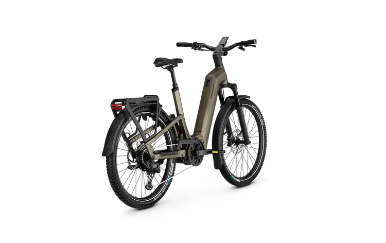 Kalkhoff Entice 7+ Advance Meadow Green low-step – rear three-quarter view