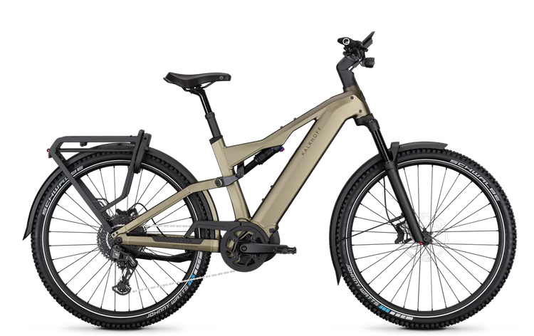 Kalkhoff Entice 7+ Advance full-suspension crossbar electric bike in Umber Brown Matt – side view