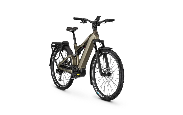 Kalkhoff Entice 7+ Advance Umber Brown crossbar – front three-quarter view