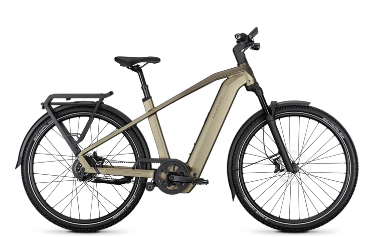 Kalkhoff Entice 5+ Advance Belt crossbar electric bike in Umber Brown Matt – side view