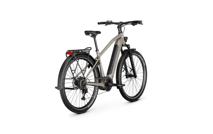 2027 Kalkhoff Entice 3 Advance Crossbar Moonstone Grey Matt rear three-quarter view