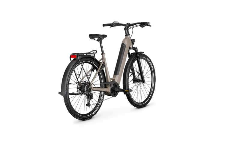 2027 Kalkhoff Entice 3 Advance Low Step Moonstone Grey Matt rear three-quarter view