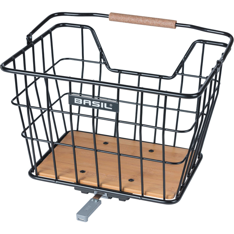 Basil Norland Bicycle Basket MIK 23L black natural brown