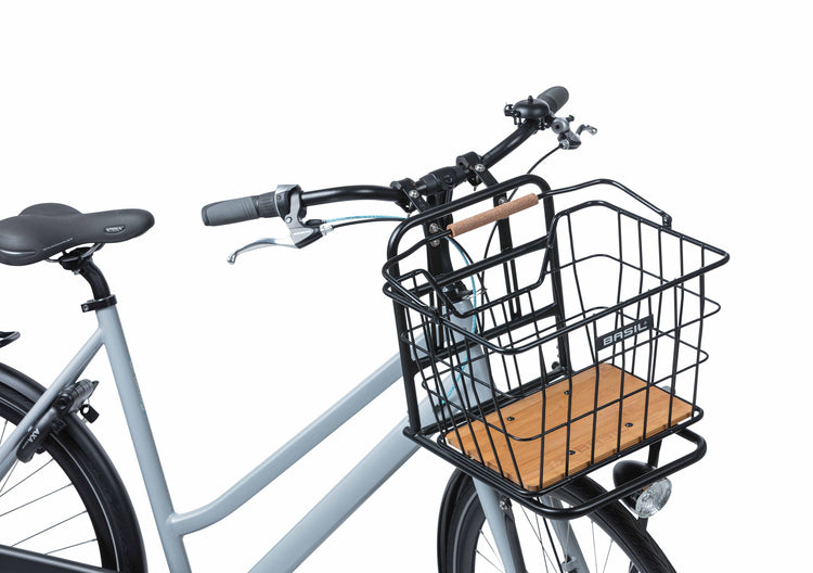 Basil Norland Bicycle Basket MIK 23L black natural brown