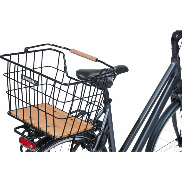 Basil Norland Bicycle Basket MIK 23L black natural brown