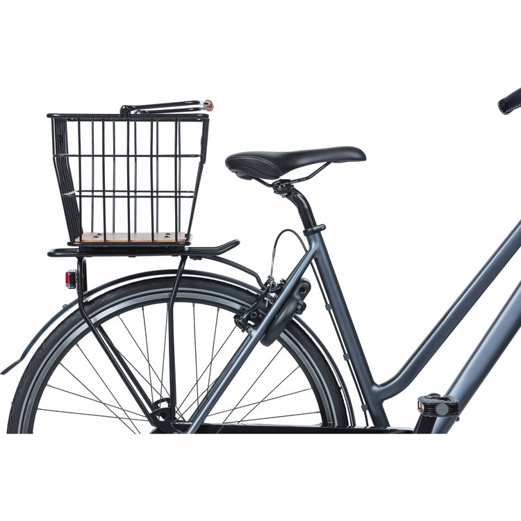 Basil Norland Bicycle Basket MIK 23L black natural brown