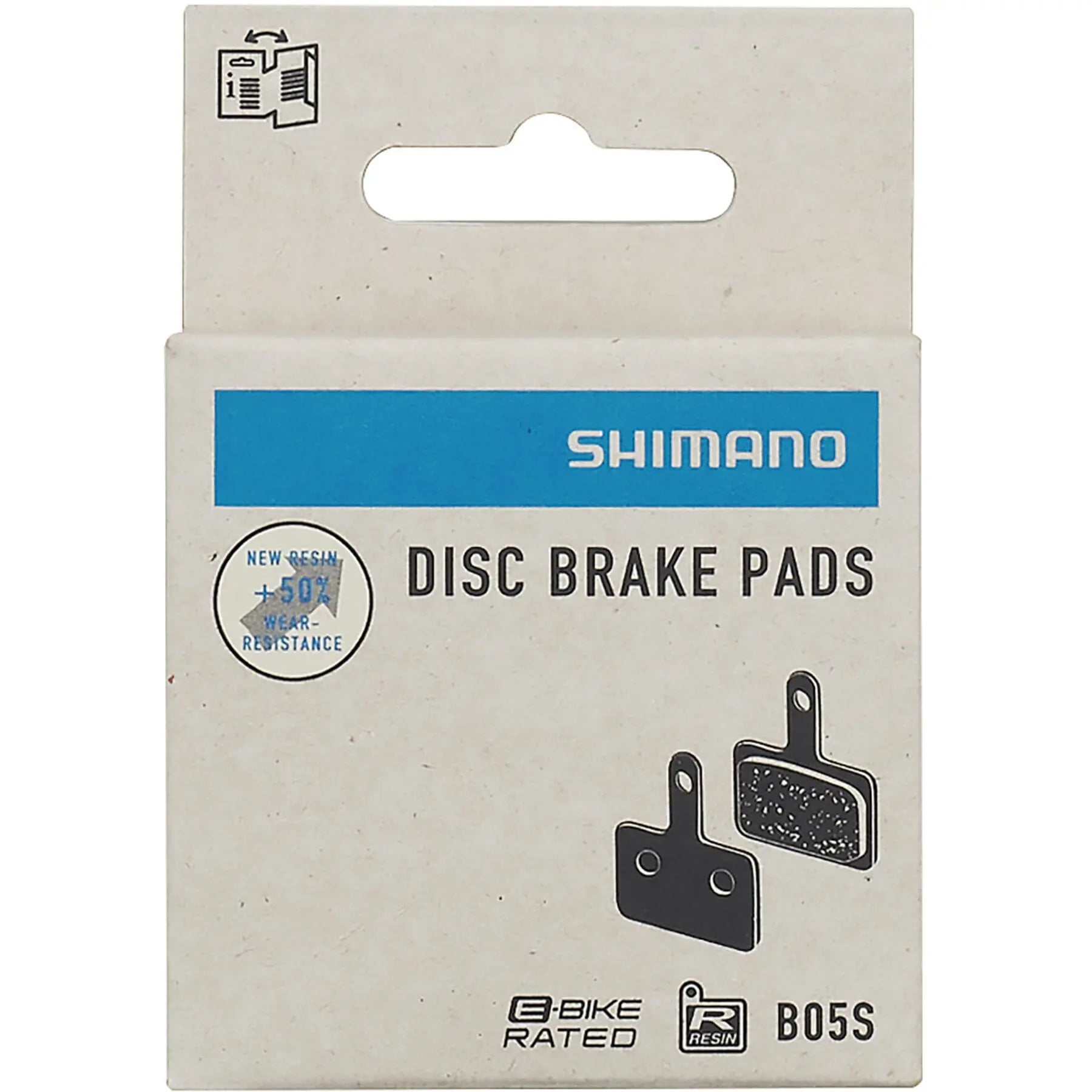 Shimano B05S disc brake pads and spring, steel backed, resin Shimano