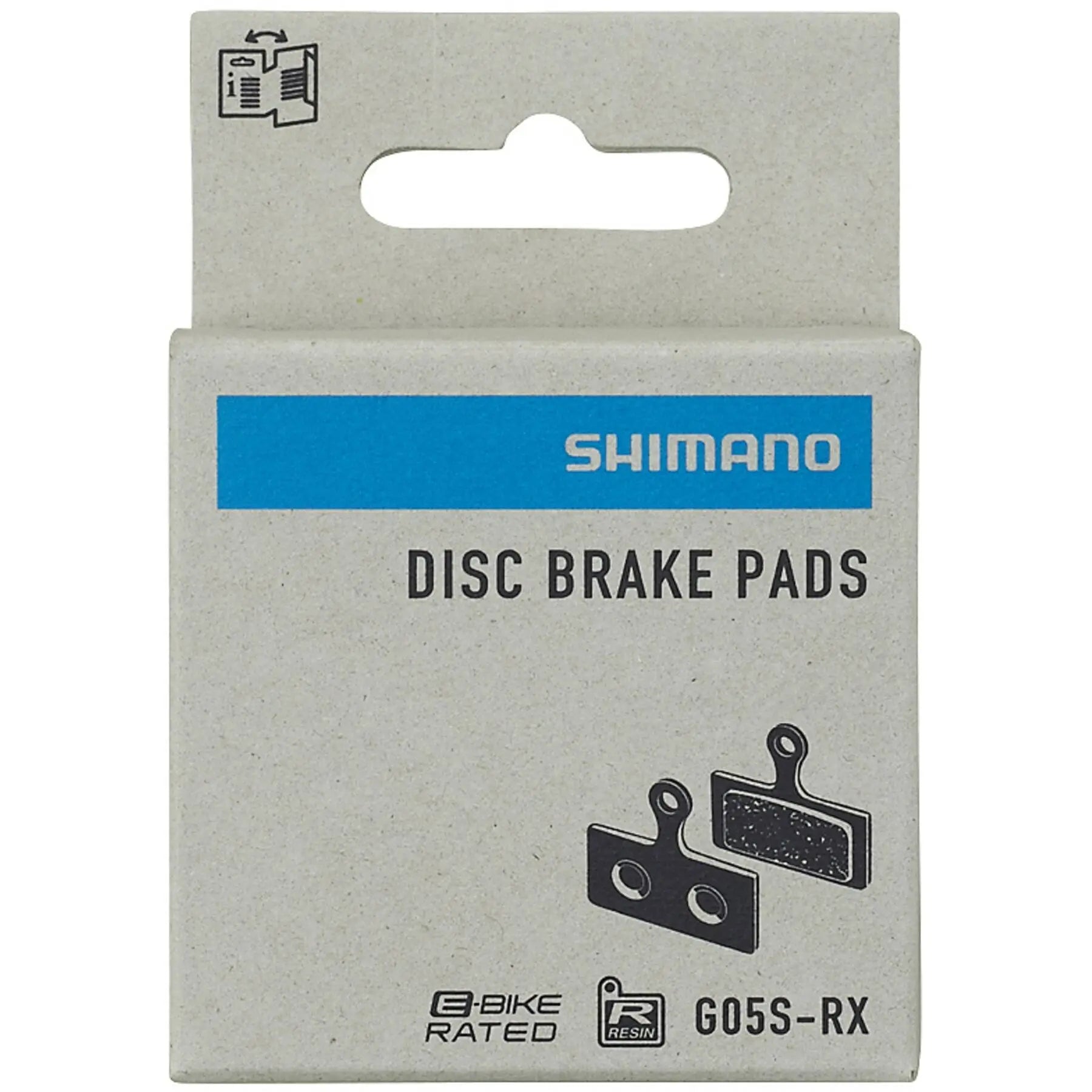 Shimano G05S-RX disc pads and spring, steel back, resin Shimano