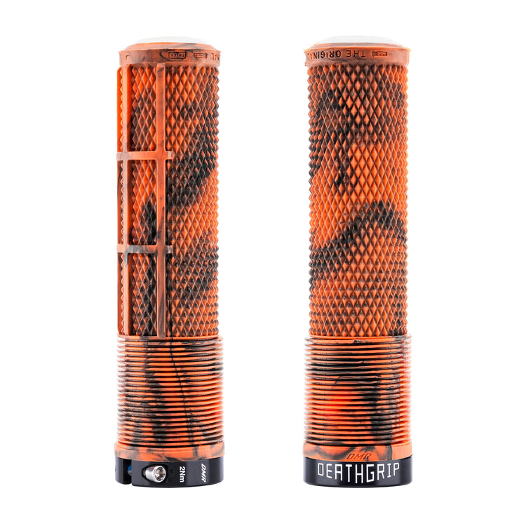 DMR DeathGrip2 Flangeless thick grips in Orange Marble