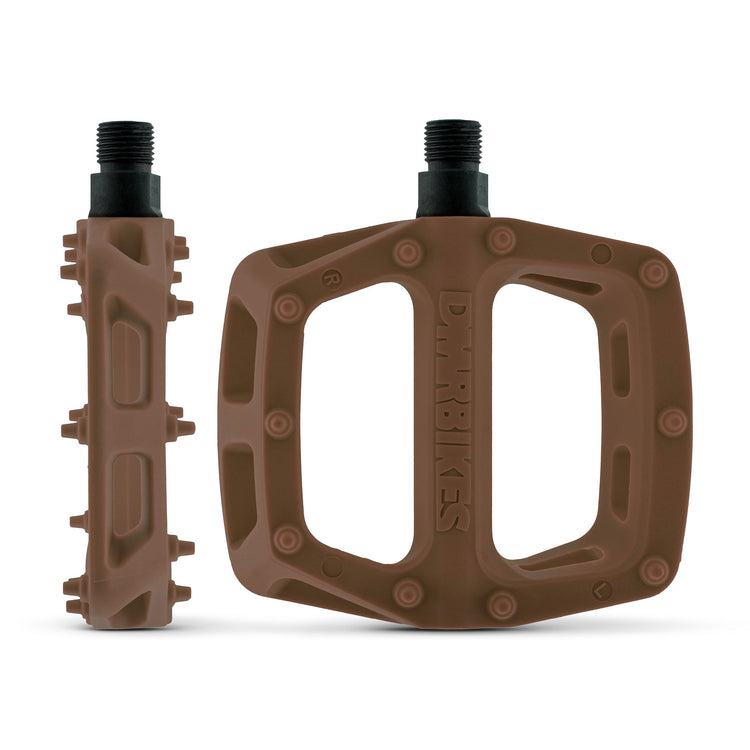 DMR V6 flat pedals in Earth Brown