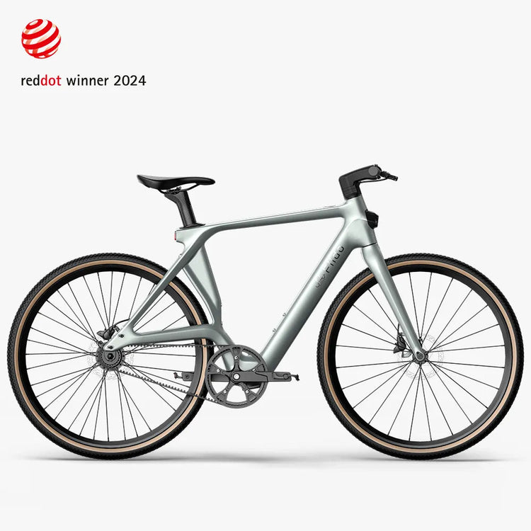 Fiido Air pale silver carbon fibre electric bike side view