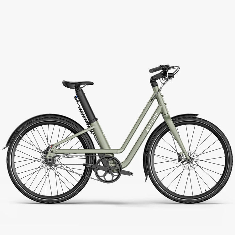 Fiido C700 green step-through city electric bike side view
