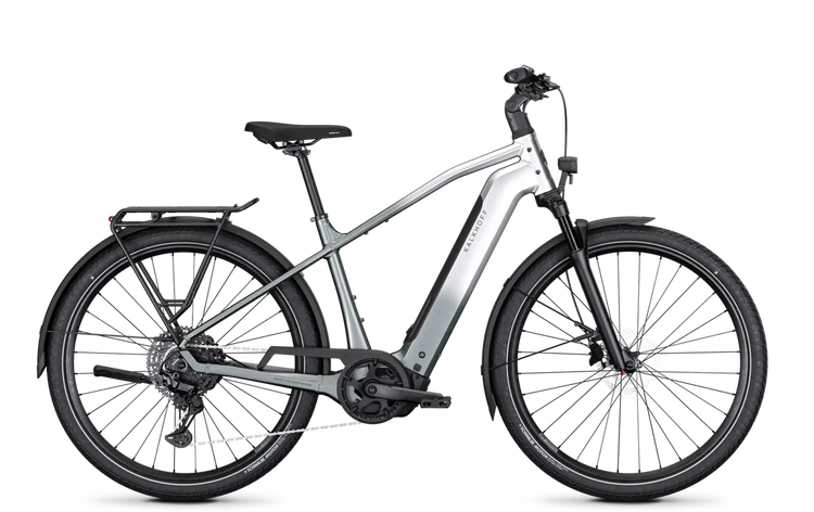 Kalkhoff Endeavour 3 Air 2027 crossbar electric bike in Arcticgrey and Nepalsilver Glossy
