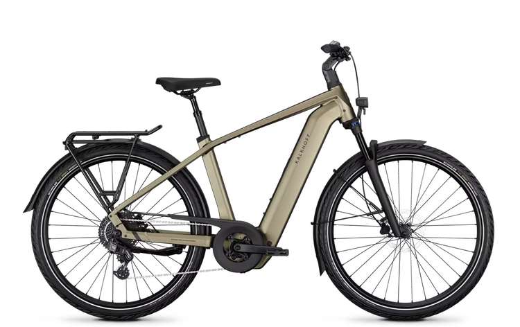 Kalkhoff Endeavour 5 Auto 2027 crossbar electric bike in Umber Brown Matt – side view