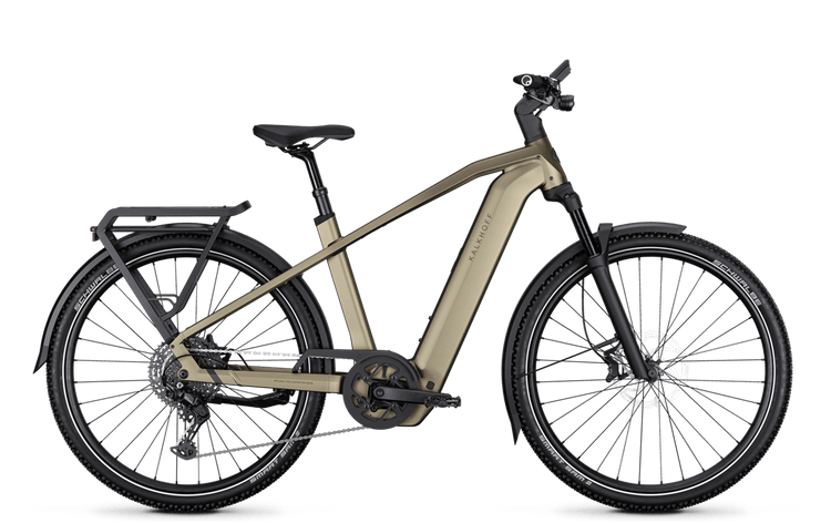 Kalkhoff Entice 5+ Advance 2027 crossbar electric bike in Umber Brown Matt – side view