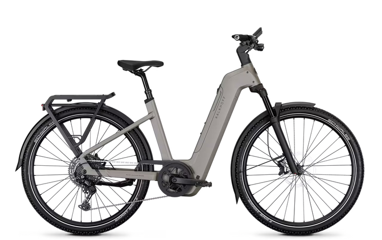 Kalkhoff Entice 5+ Advance 2027 low-step electric bike in Moonstone Grey Matt – side view