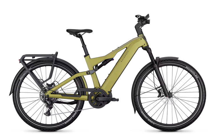 Kalkhoff Entice 7+ Move 2027 crossbar electric bike in Meadow Green Matt – side view