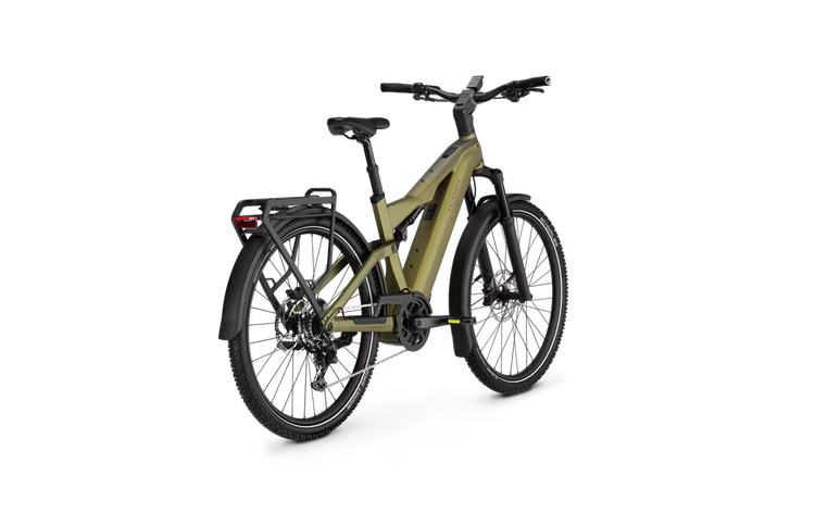 Kalkhoff Entice 7+ Move 2027 crossbar electric bike in Meadow Green Matt – three-quarter view