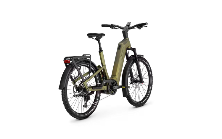 Kalkhoff Entice 7+ Move 2027 low-step electric bike in Meadow Green Matt – three-quarter view