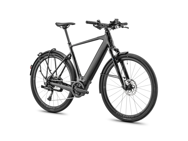 Moustache Dimanche 28 Urban Open frame in Black Glossy – three-quarter view