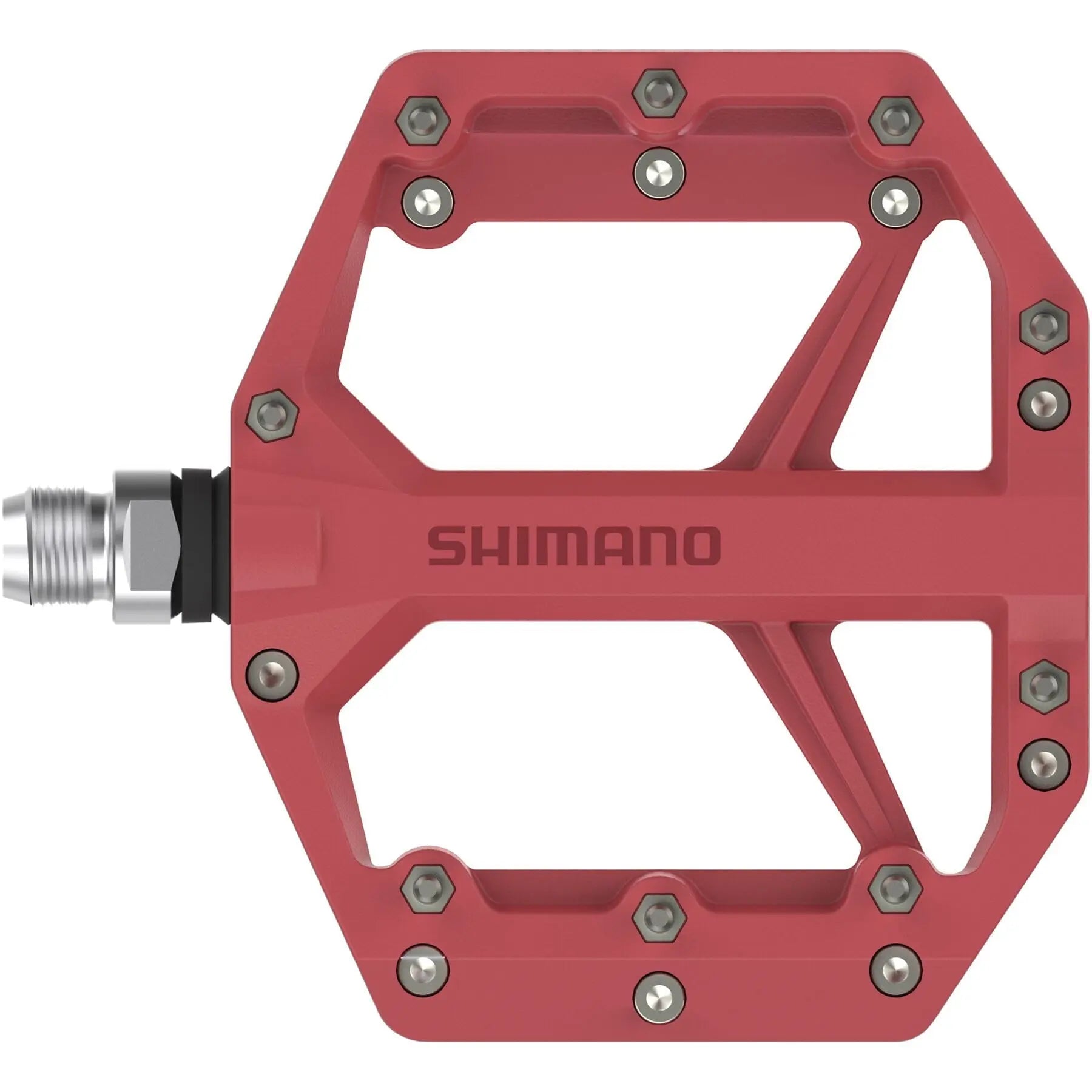 PD-GR400 flat pedals, resin with pins, red Shimano