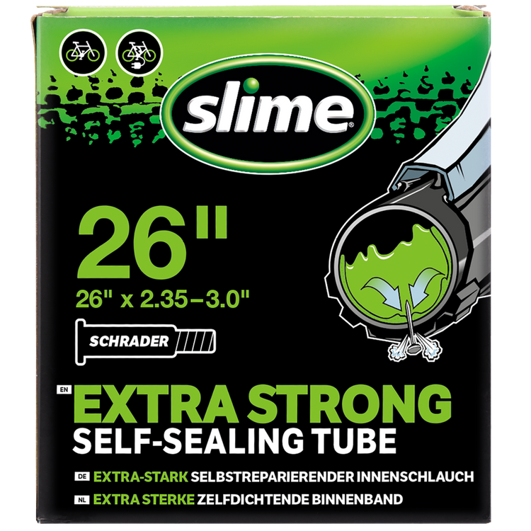 Slime self-sealing bicycle inner tube 26 inch x 2.35-3.0 inch Schrader, SKU 30096