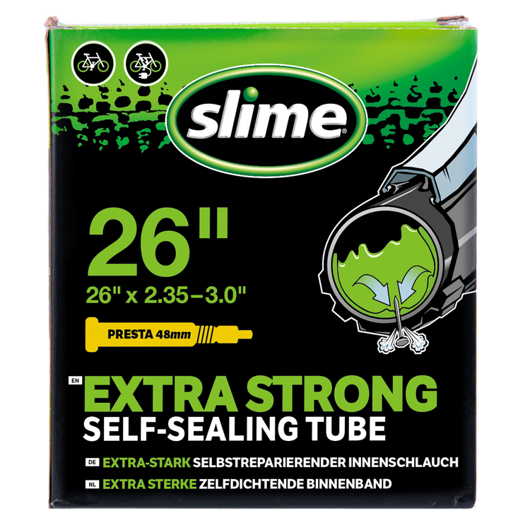 Slime self-sealing bicycle inner tube 26 inch x 2.35-3.0 inch Presta, SKU 30097