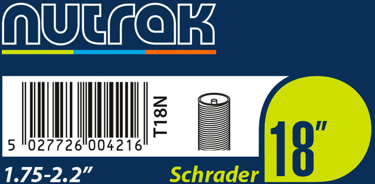 Nutrak 18 x 1.75 - 2.125 inch Schrader inner tube