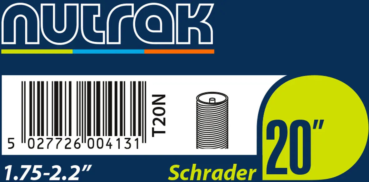 Nutrak 20 x 1.75 - 2.125 inch Schrader inner tube Nutrak