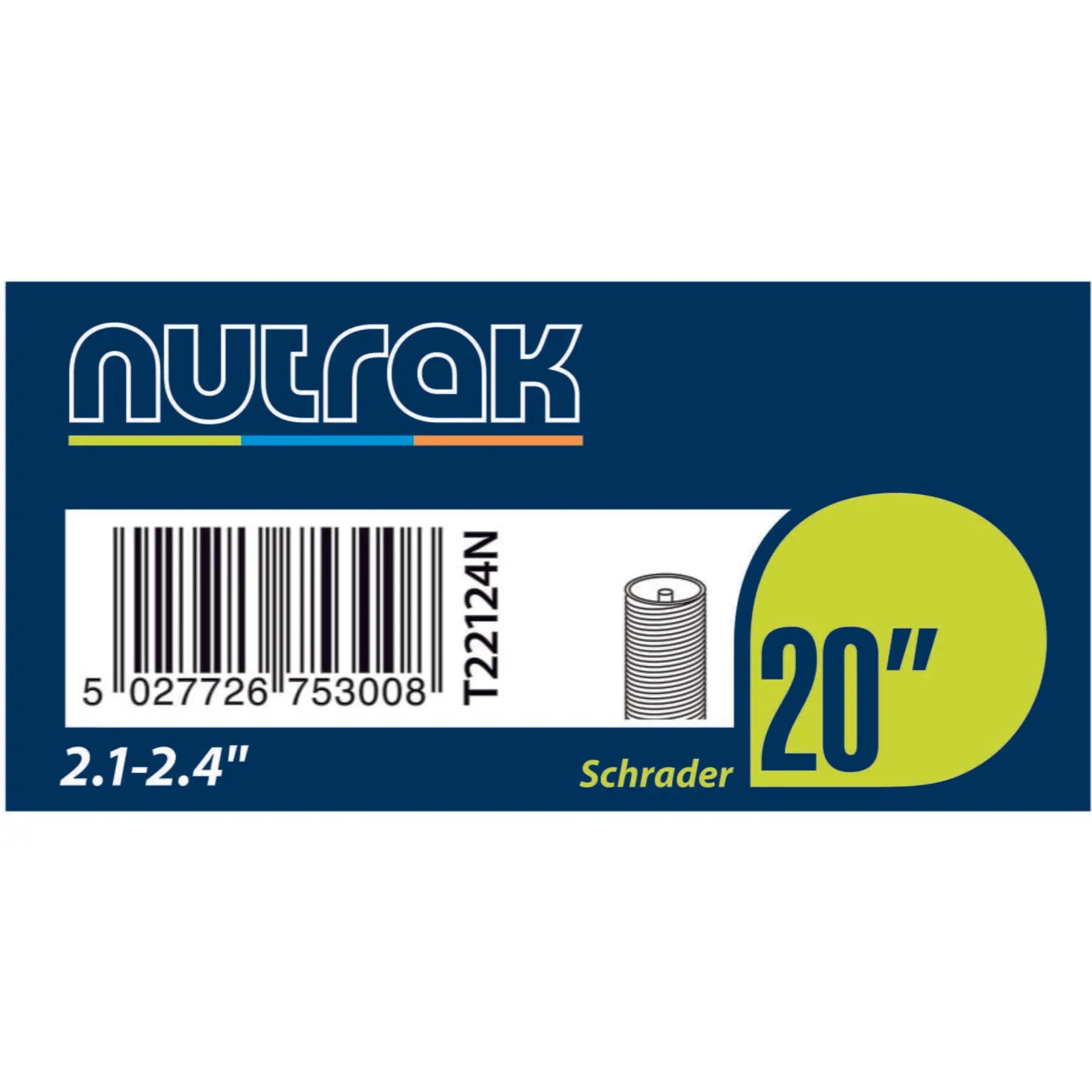 Nutrak 20 x 2.1 - 2.4 inch Schrader valve inner tube Nutrak
