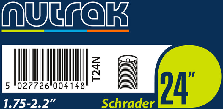 Nutrak 24 x 1.75 - 2.125 inch Schrader inner tube