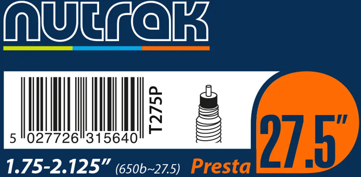 Nutrak 27.5" or 650B x 1.75 - 2.125 Presta inner tube Nutrak