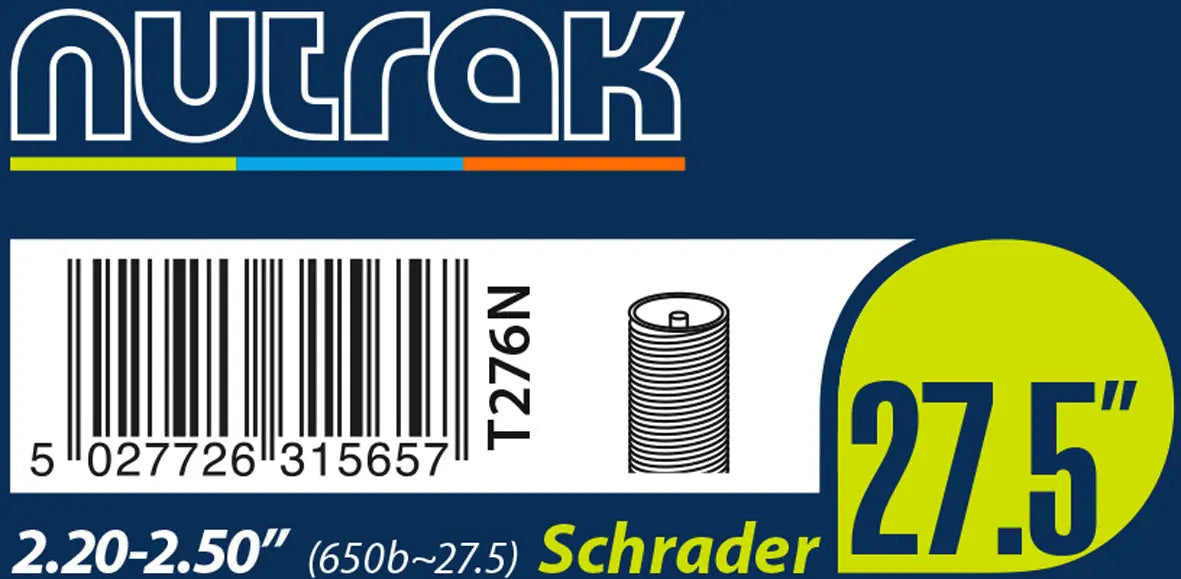 Nutrak 27.5" or 650B x 2.2 - 2.5 Schrader inner tube Nutrak