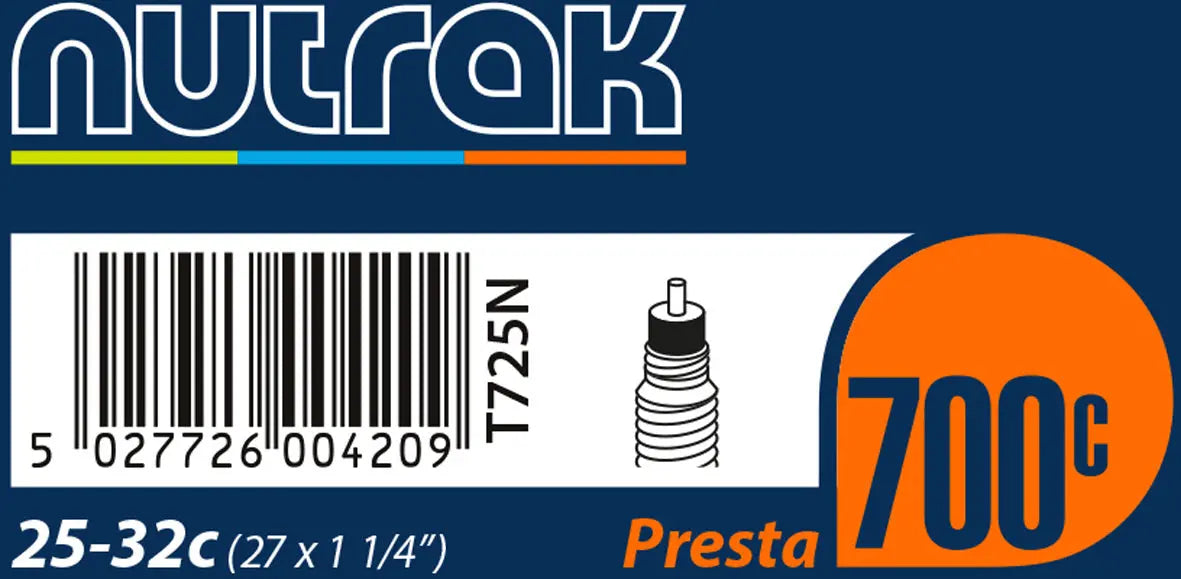 Nutrak 700 x 25 - 32C (27 x 1-1/4 inch) Presta inner tube Nutrak