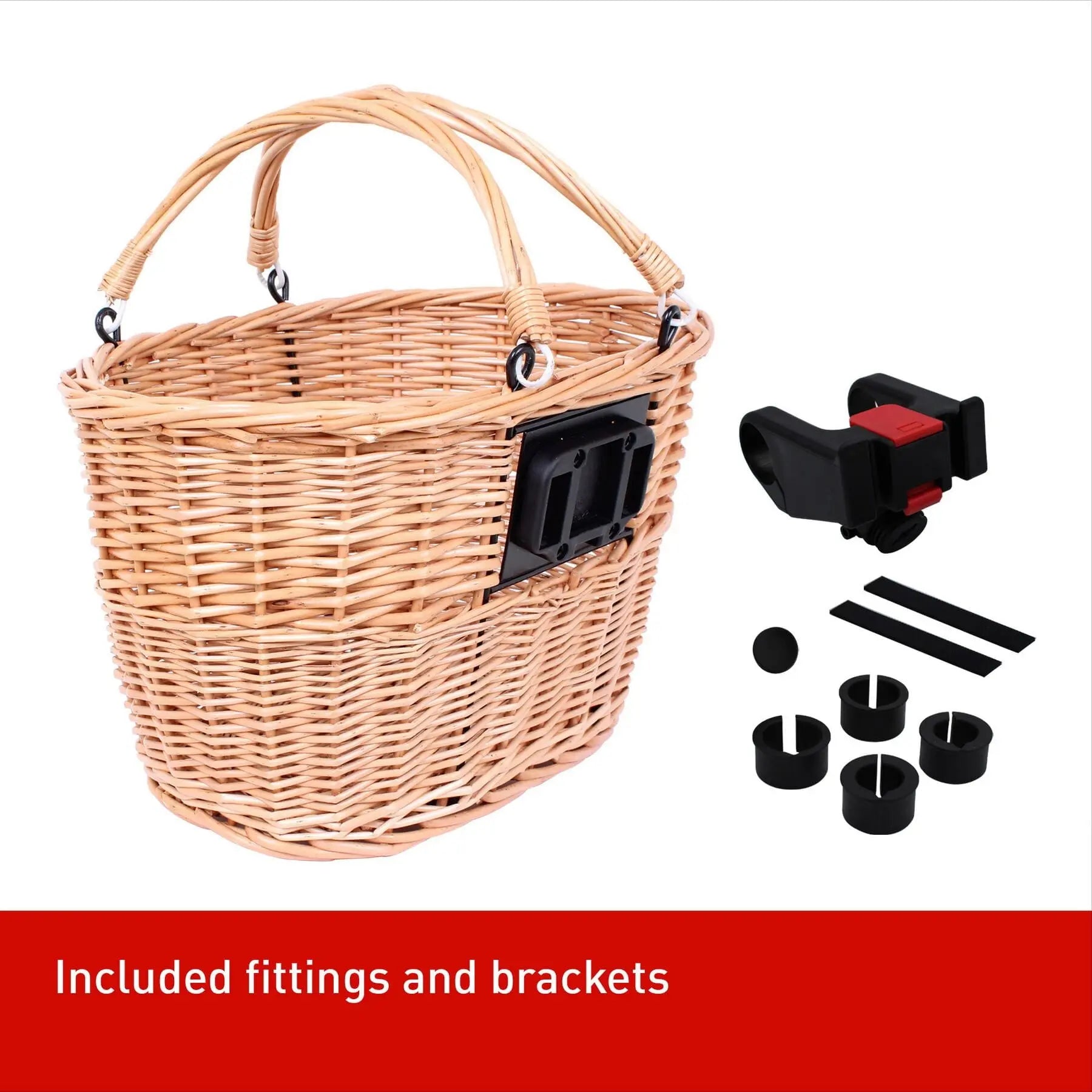 Wicker bike 2025 basket with bracket